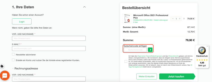 Box für ESDownload rabattcode